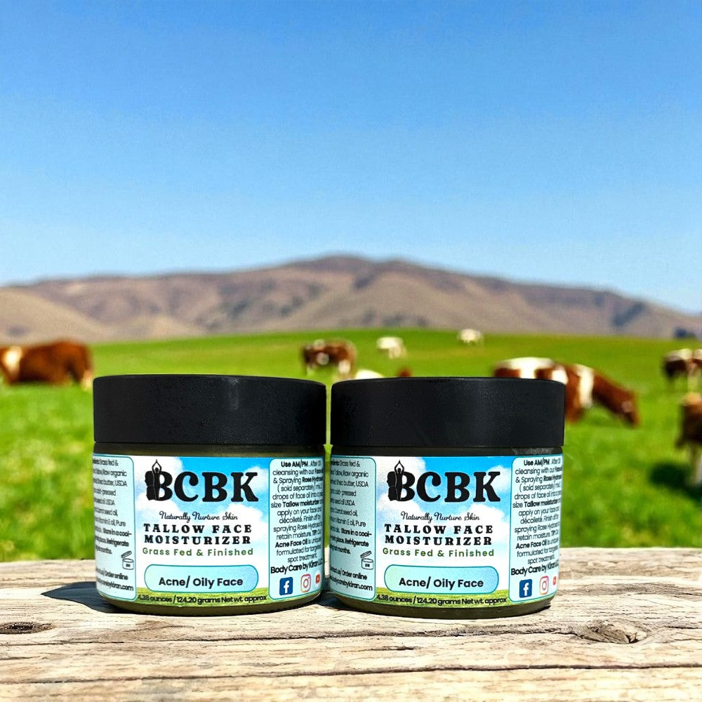 Grass-Fed Tallow Face Moisturizer – Acne & Oily Skin.