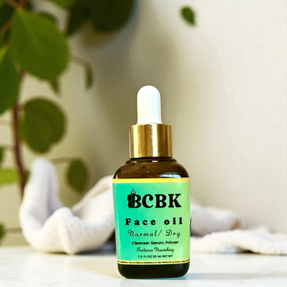 Normal | Dry Face Oil – Cleanser, Serum & Primer | Organic & Cold-Pressed Oil)